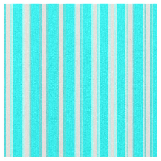 Aqua and Light Yellow Coloured Stripes Fabric (Close Up)