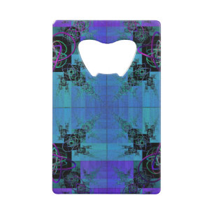 Aqua and Lilac Fractal Joy Bottle Opener