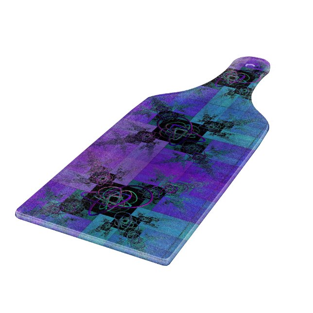 Aqua and Lilac Fractal Joy Cutting Board (Corner)