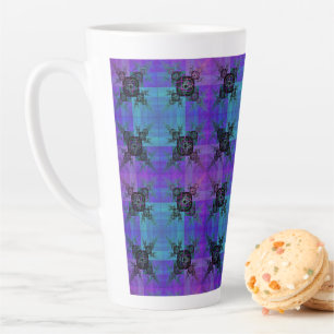 Aqua and Lilac Fractal Joy Latte Mug