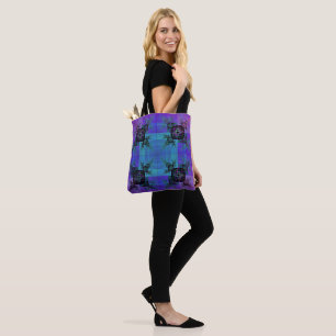 Aqua and Lilac Fractal Joy Tote Bag