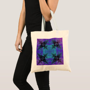 Aqua and Lilac Fractal Joy Tote Bag