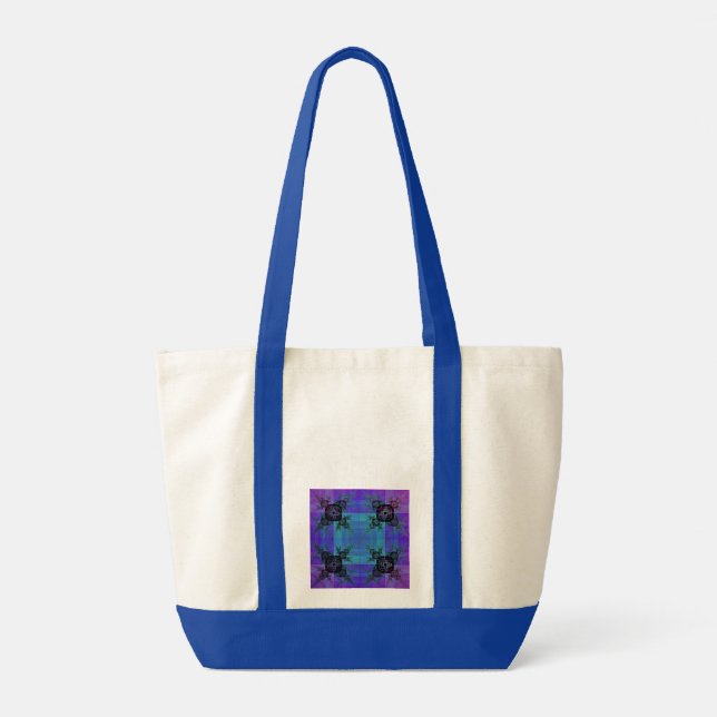 Aqua and Lilac Fractal Joy Tote Bag (Back)