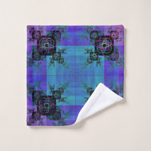Aqua and Lilac Fractal Joy Wash Cloth