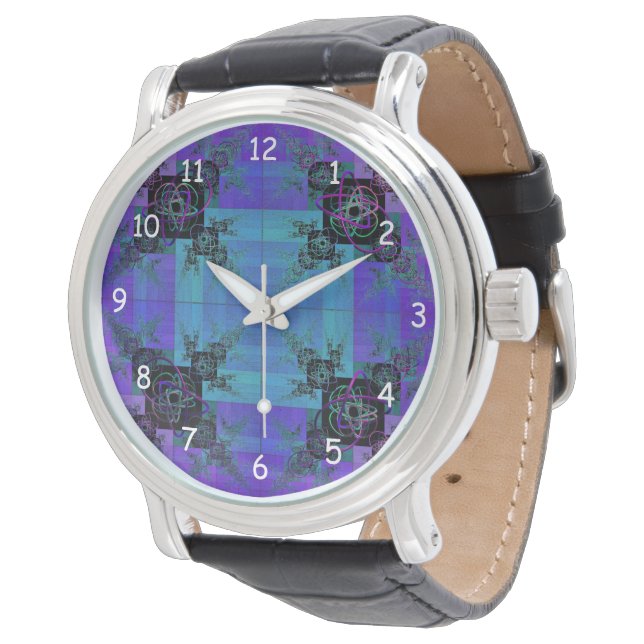 Aqua and Lilac Fractal Joy Watch (Angled)