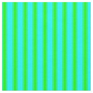 Aqua and Lime Coloured Stripes Fabric