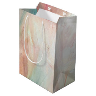 Aqua and Pink Brush Stroke Medium Gift Bag