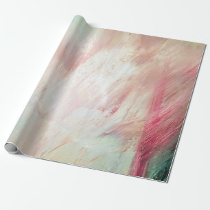 Aqua and Pink Brush Stroke Wrapping Paper