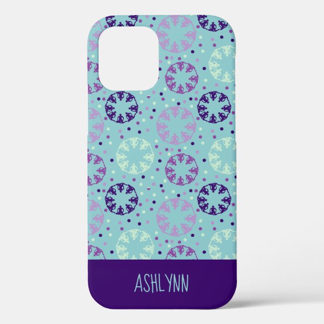 Aqua and Purple Synchronised Swimming Personalised Case-Mate iPhone Case (Back)