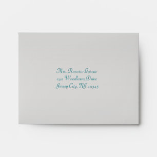 Aqua and Silver Envelope for RSVP Cards
