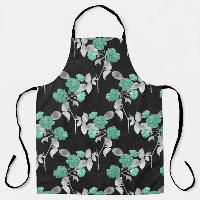 Aqua and Silver Series Design 11 Apron (Front)