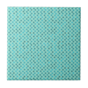 aqua and turquoise dots ceramic tile
