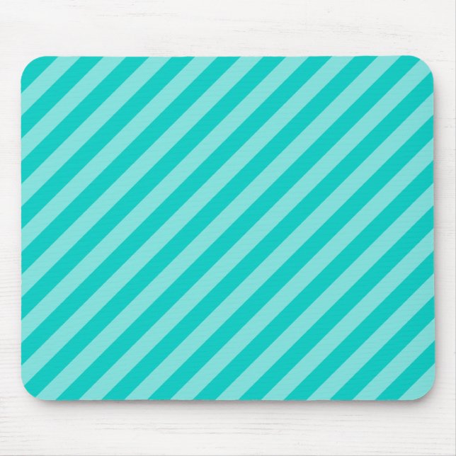 Aqua and Turquoise Stripes Mouse Pad (Front)