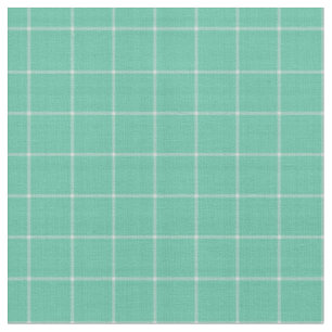 Aqua and White Plaid Fabric