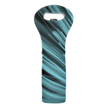 Aqua Angular Lines - Wine Tote