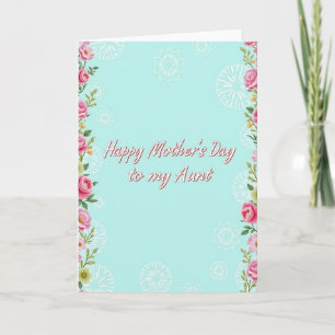 Aqua Aunt Mothers Day Card