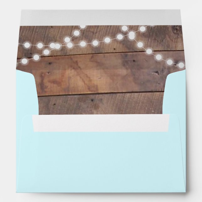 Aqua Barnwood Lights Personalised Envelopes (Back (Bottom))