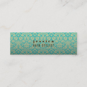 Aqua Baroque Wallpaper Hair Stylist Skinny Card