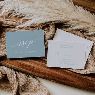 Aqua Beach Coordinate Simple RSVP Card
