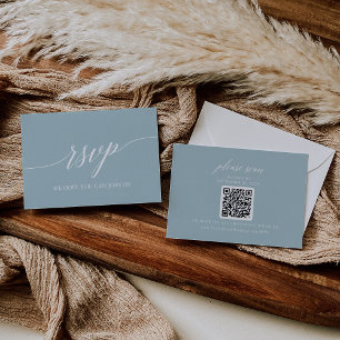 Aqua Beach Coordinate Wedding QR Code RSVP Card