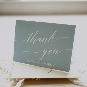 Aqua Beach Coordinate Wedding Thank You Card