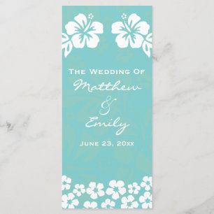 Aqua Beach Flowers Wedding Program