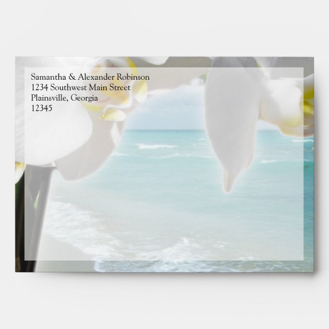 Aqua Beach Orchid Envelopes (Front)