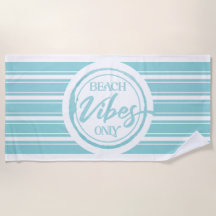 Aqua Beach Vibes Beach Towel