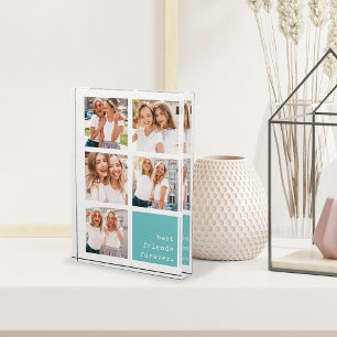 Aqua Best Friends Forever Collage Photo Block