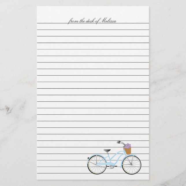 Aqua Bicycle Stationery (Front)