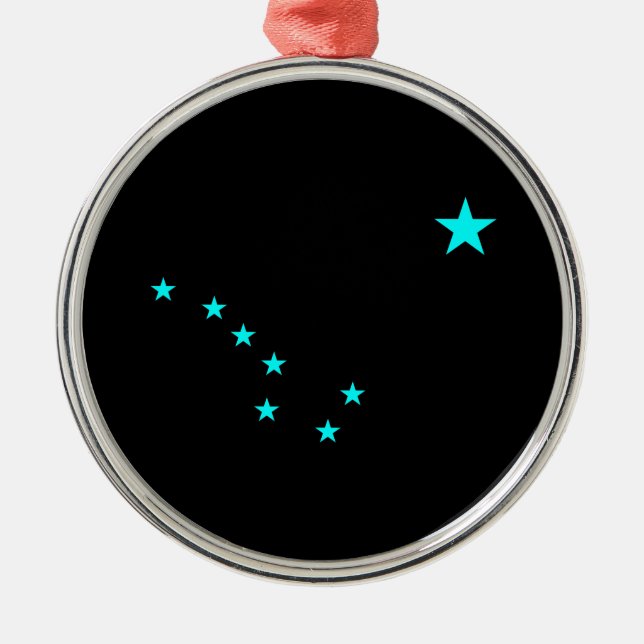 Aqua Big Dipper Metal Ornament (Front)