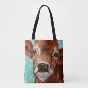 Aqua Big Eyed Calf Tote Bag