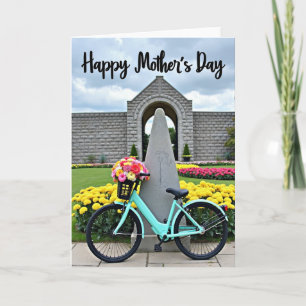 Aqua Bike Floral Mothers Day Card