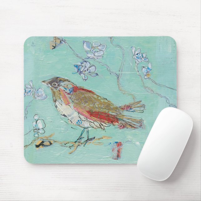 Aqua Bird Mouse Pad (With Mouse)