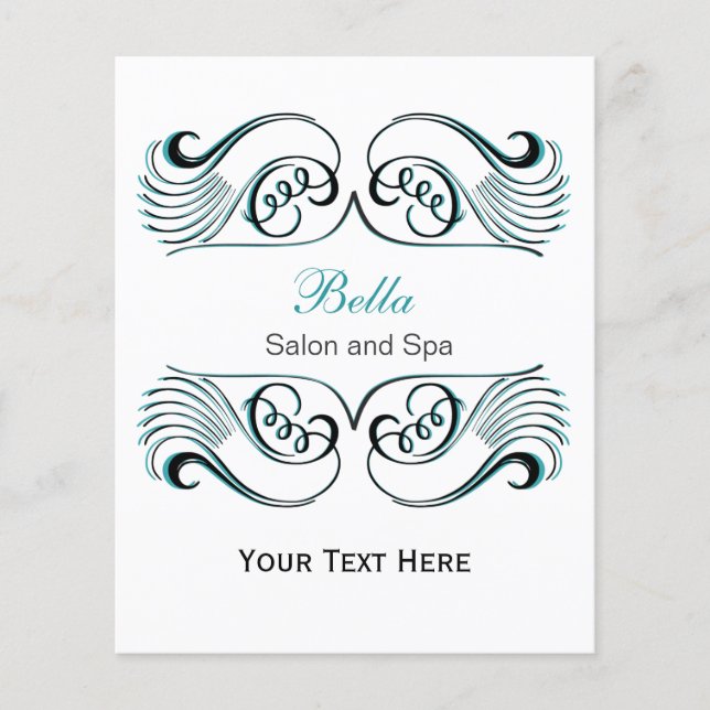 aqua  , black and white Chic Business Flyers (Front)