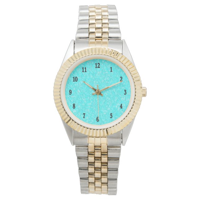 Aqua Black Digits Watch (Front)