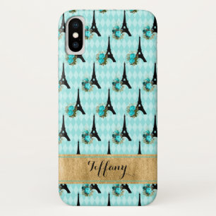 Aqua, Black, Gold Paris Case-Mate iPhone X Case