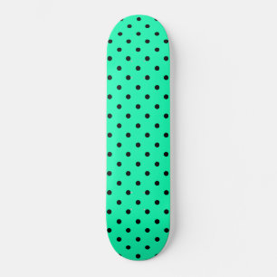 Aqua & Black Polkadot Skateboard