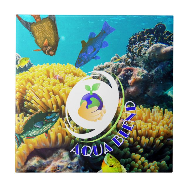 Aqua Blend Ceramic Tile (Front)