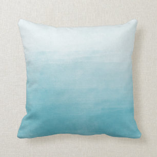 Aqua Bliss Watercolor Ombre Cushion