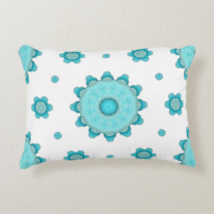 Aqua Bloom Decorative Cushion