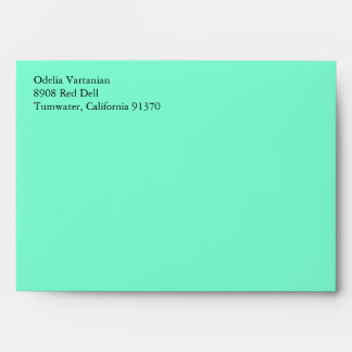 Aqua Blue A7 5x7 Envelopes With Return Address