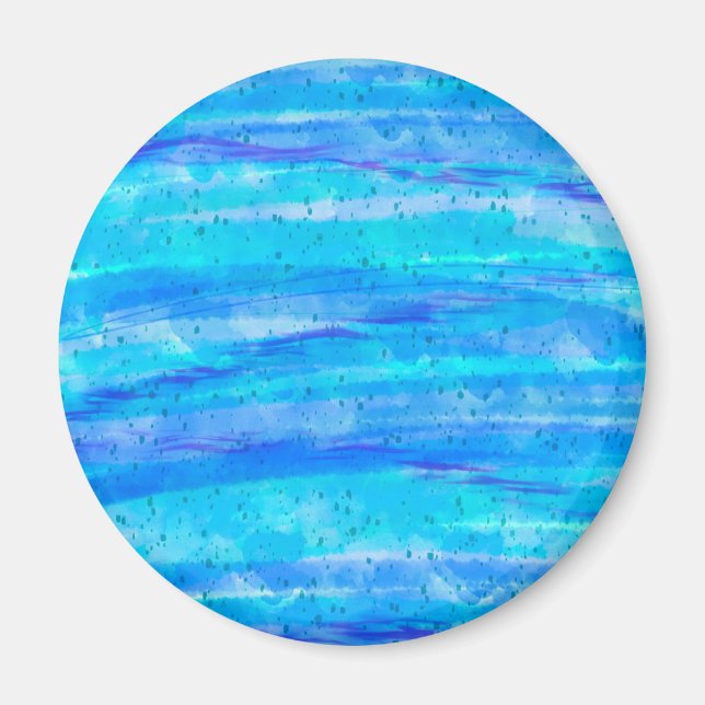 Aqua Blue Abstract Waves  Magnet (Front)