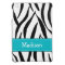 Aqua Blue and Black Zebra Print