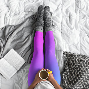 Aqua Blue and Hot Pink Miami Ombre Leggings