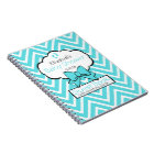 Aqua Blue and White Chevron Baby Shower Guest Book