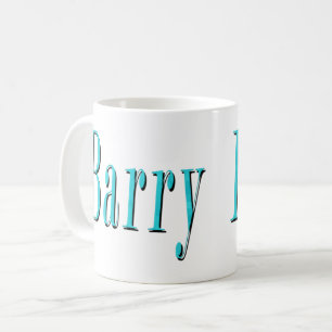 Aqua Blue Barry Name Logo, Coffee Mug