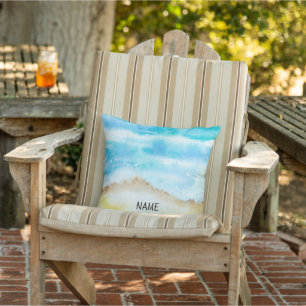 Aqua blue beach, sea, kings of summer cushion