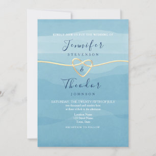 Aqua Blue Beach Wedding Invitation