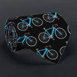 aqua blue bicycle on black tie<br><div class="desc">Turquoise bike on black background.
Background colour can be changed.</div>